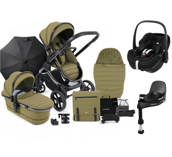 iCandy Travel Systems iCandy Peach 7, Pebble 360 PRO Complete Travel System Bundle - Olive