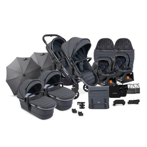 iCandy Wheels iCandy Peach 7 Twin Travel System (Cocoon) Bundle - Phantom / Dark Grey