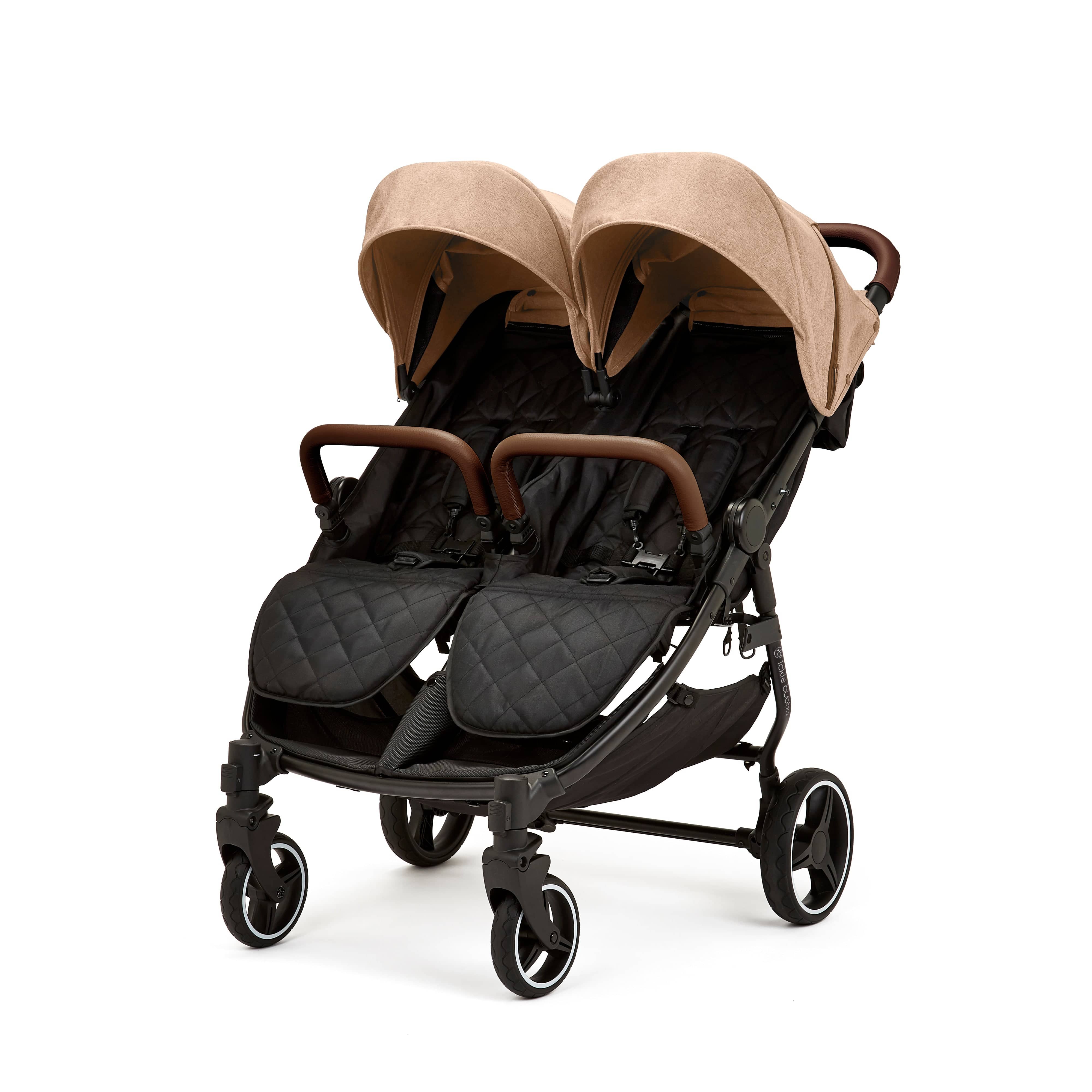 Ickle Bubba Venus Double Stroller Black Black Tan UK Baby Centre