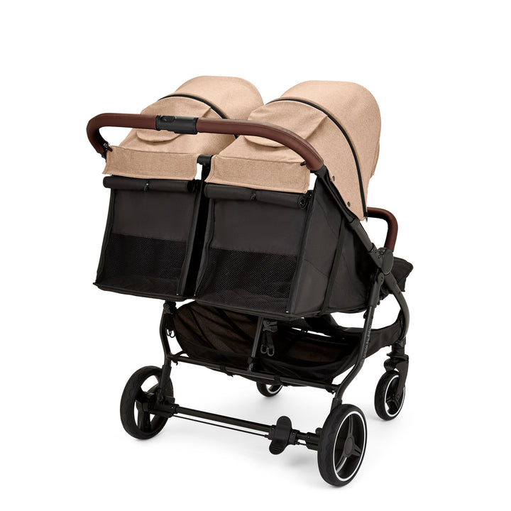 Ickle Bubba double pushchairs Ickle Bubba Venus Double Stroller - Black / Biscuit / Tan