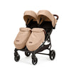 Ickle Bubba double pushchairs Ickle Bubba Venus Max Double Stroller - Black / Biscuit / Tan