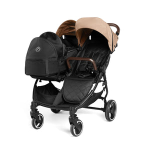 Ickle Bubba double pushchairs Ickle Bubba Venus Prime Double Stroller - Black / Biscuit / Tan