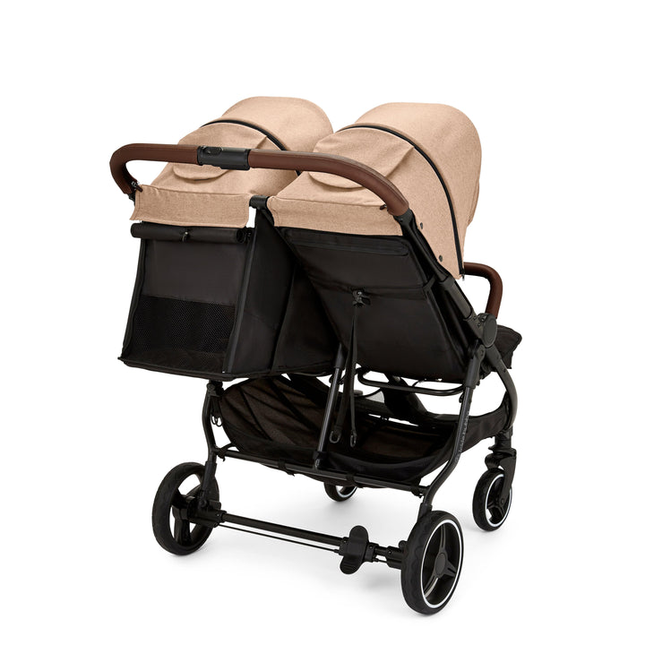 Ickle Bubba double pushchairs Ickle Bubba Venus Prime Double Stroller - Black / Biscuit / Tan