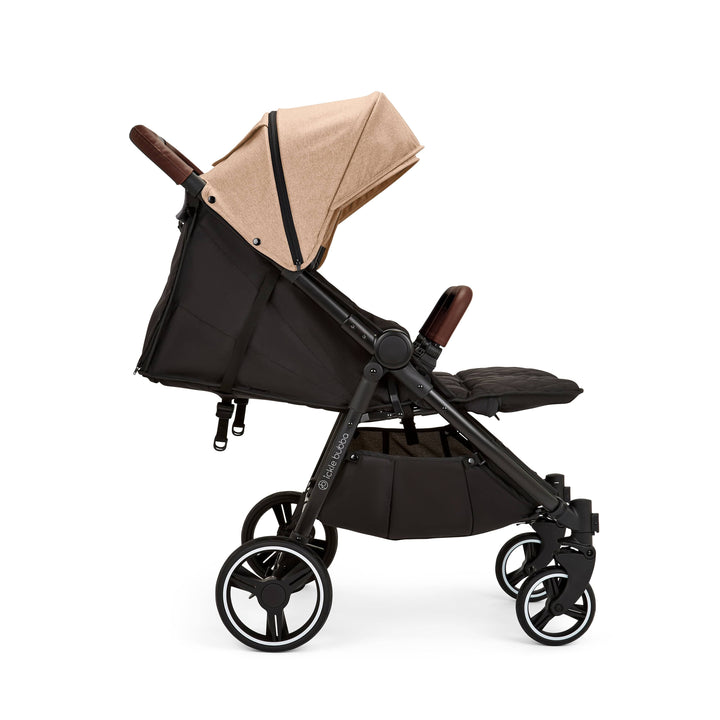 Ickle Bubba double pushchairs Ickle Bubba Venus Prime Double Stroller - Black / Biscuit / Tan