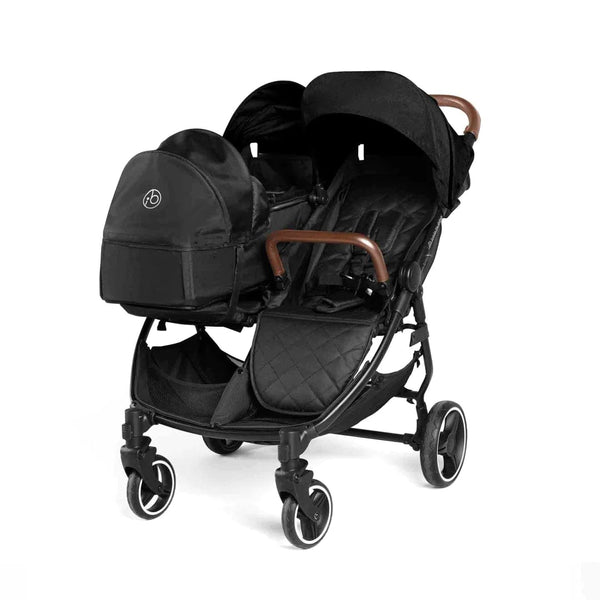 Ickle Bubba double pushchairs Ickle Bubba Venus Prime Double Stroller - Black / Black / Tan