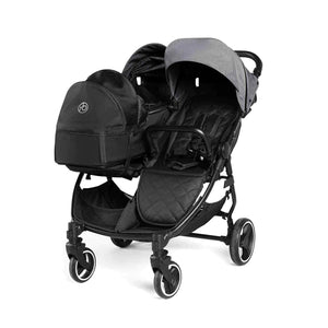 Ickle Bubba double pushchairs Ickle Bubba Venus Prime Double Stroller - Black / Space Grey / Black (Ex-Display)