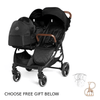 Ickle Bubba double pushchairs Ickle Bubba Venus Prime Double Stroller - Black Tan