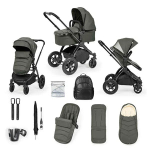 Ickle Bubba Prams & Pushchairs Ickle Bubba Stomp Luxe Elements Edition 12 Piece Pram - Forest
