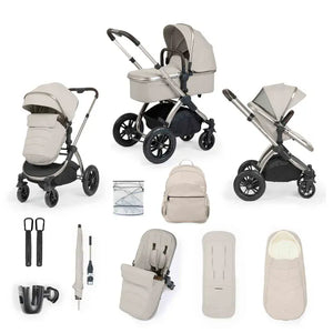 Ickle Bubba Prams & Pushchairs Ickle Bubba Stomp Luxe Elements Edition 12 Piece Pram - Moonbeam