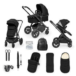 Ickle Bubba Prams & Pushchairs Ickle Bubba Stomp Luxe Elements Edition 12 Piece Pram - Raven