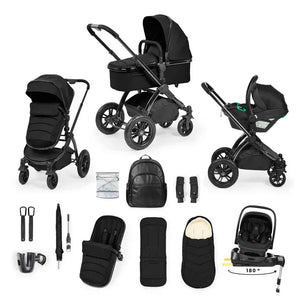 Ickle Bubba Prams & Pushchairs Ickle Bubba Stomp Luxe Elements Edition (Nimbus) Travel System - Raven