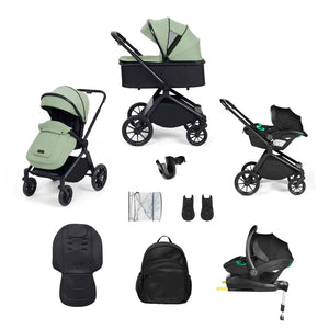 Ickle Bubba Travel Systems Ickle Bubba Altima All-in-One (Stratus) i-Size Travel System with Isofix Base - Sage Green