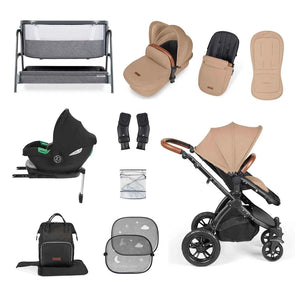 Ickle Bubba Travel Systems Ickle Bubba Stomp Luxe (Cirrus) Travel System with Bubba & Me - Black / Desert / Tan