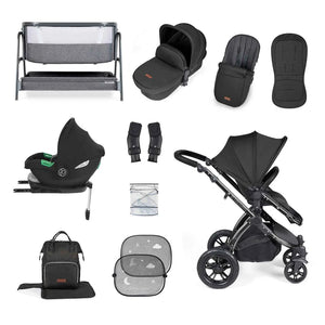 Ickle Bubba Travel Systems Ickle Bubba Stomp Luxe (Cirrus) Travel System with Bubba & Me - Black / Midnight / Black
