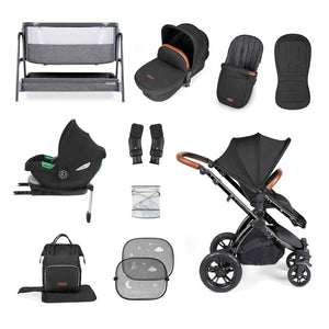 Ickle Bubba Travel Systems Ickle Bubba Stomp Luxe (Cirrus) Travel System with Bubba & Me - Black / Midnight / Tan