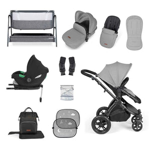 Ickle Bubba Travel Systems Ickle Bubba Stomp Luxe (Cirrus) Travel System with Bubba & Me - Black / Pearl Grey / Black