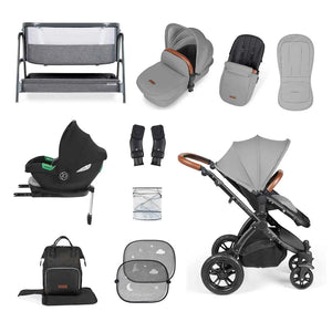 Ickle Bubba Travel Systems Ickle Bubba Stomp Luxe (Cirrus) Travel System with Bubba & Me - Black / Pearl Grey / Tan