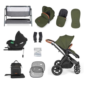Ickle Bubba Travel Systems Ickle Bubba Stomp Luxe (Cirrus) Travel System with Bubba & Me - Black / Woodland / Tan