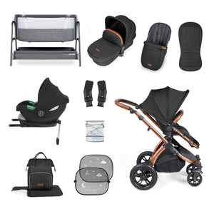 Ickle Bubba Travel Systems Ickle Bubba Stomp Luxe (Cirrus) Travel System with Bubba & Me - Bronze / Midnight / Tan