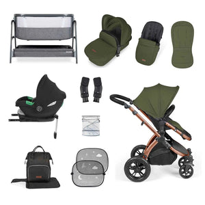 Ickle Bubba Travel Systems Ickle Bubba Stomp Luxe (Cirrus) Travel System with Bubba & Me - Bronze / Woodland / Black