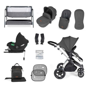 Ickle Bubba Travel Systems Ickle Bubba Stomp Luxe (Cirrus) Travel System with Bubba & Me - Silver / Charcoal Grey / Black