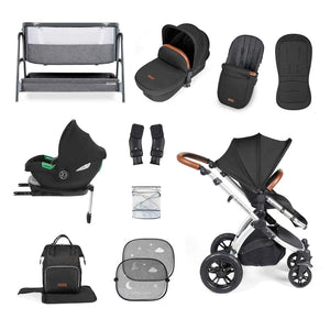 Ickle Bubba Travel Systems Ickle Bubba Stomp Luxe (Cirrus) Travel System with Bubba & Me - Silver / Midnight / Tan