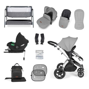Ickle Bubba Travel Systems Ickle Bubba Stomp Luxe (Cirrus) Travel System with Bubba & Me - Silver / Pearl Grey / Black