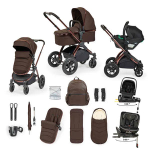Ickle Bubba Travel Systems Ickle Bubba Stomp Luxe Elements Edition (Nimbus & Radial) Travel System - Chestnut