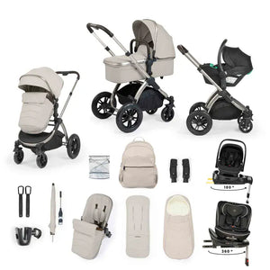 Ickle Bubba Travel Systems Ickle Bubba Stomp Luxe Elements Edition (Nimbus & Radial) Travel System - Moonbeam
