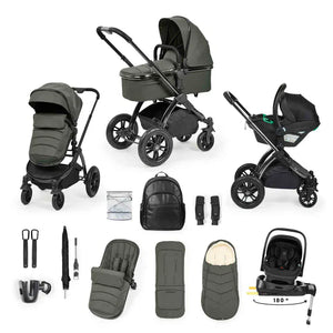 Ickle Bubba Travel Systems Ickle Bubba Stomp Luxe Elements Edition (Nimbus) Travel System - Forest