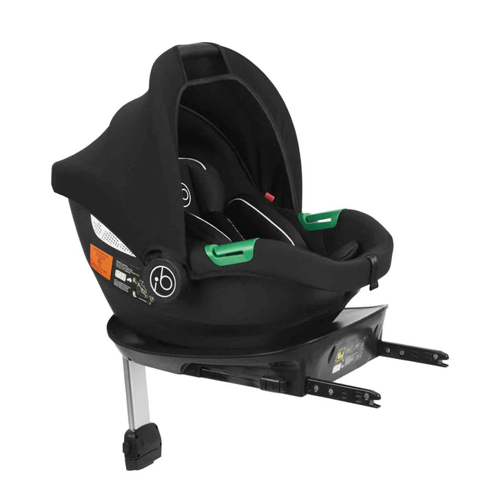 Ickle Bubba Travel Systems Stomp Luxe All-in-One Travel System With Isofix Base (Cirrus) - Black / Charcoal Grey / Tan