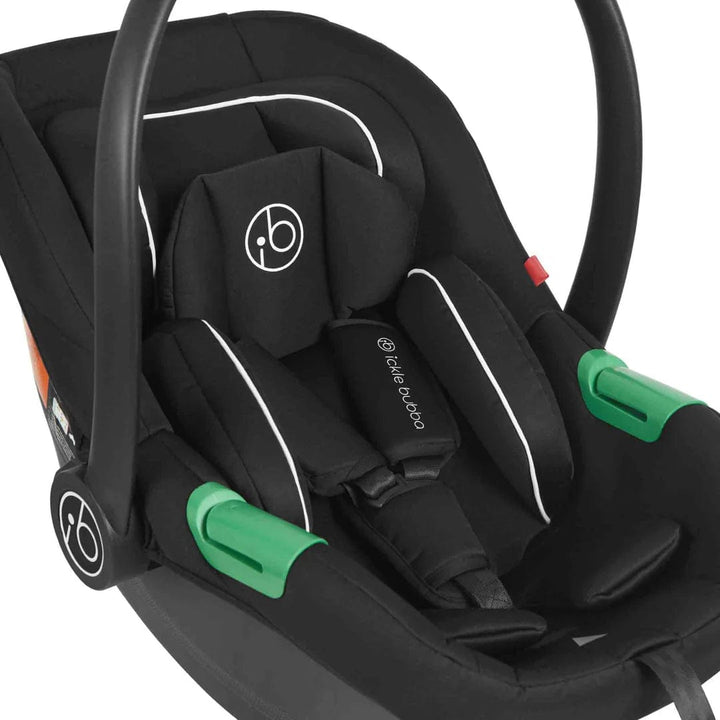 Ickle Bubba Travel Systems Stomp Luxe All-in-One Travel System With Isofix Base (Cirrus) - Black / Charcoal Grey / Tan