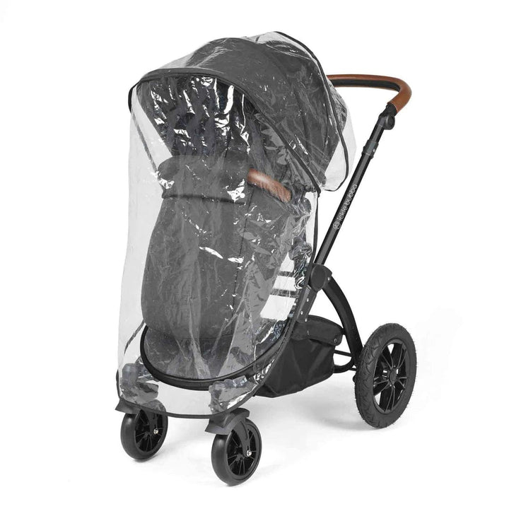 Ickle Bubba Travel Systems Stomp Luxe All-in-One Travel System With Isofix Base (Cirrus) - Black / Charcoal Grey / Tan