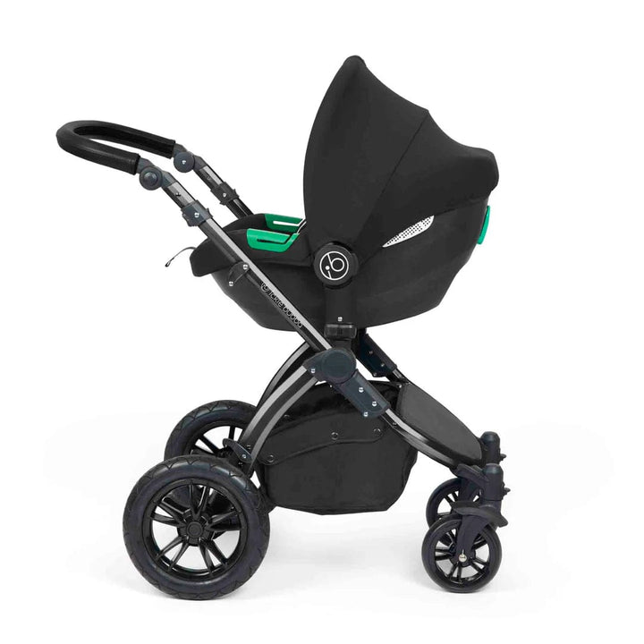 Ickle Bubba Travel Systems Stomp Luxe All-in-One Travel System With Isofix Base (Cirrus) - Black / Desert / Black