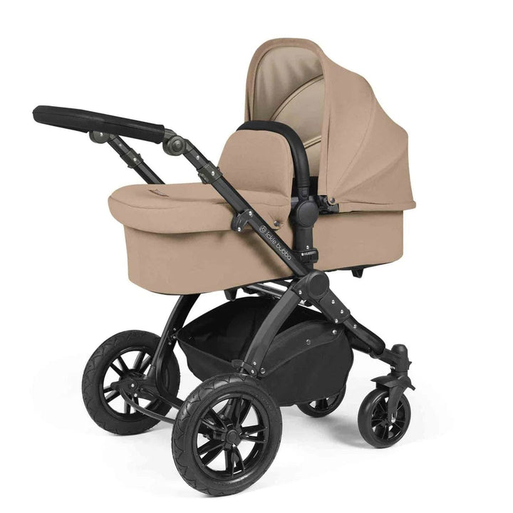 Ickle Bubba Travel Systems Stomp Luxe All-in-One Travel System With Isofix Base (Cirrus) - Black / Desert / Black