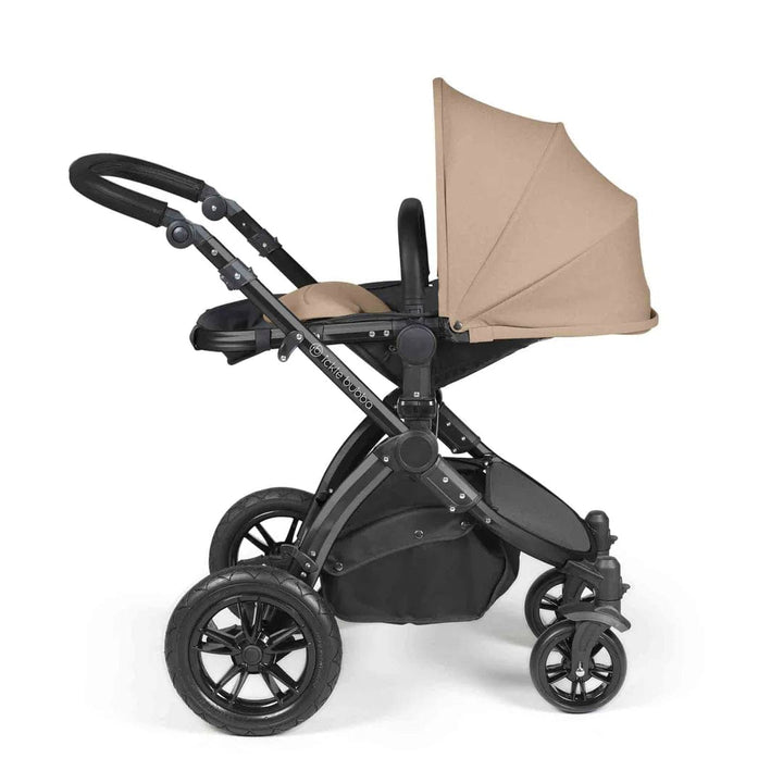 Ickle Bubba Travel Systems Stomp Luxe All-in-One Travel System With Isofix Base (Cirrus) - Black / Desert / Black