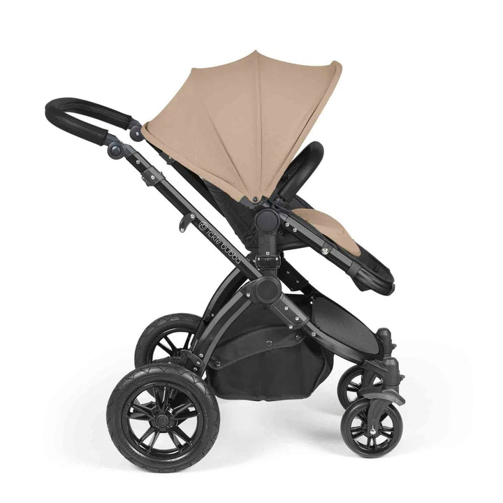 Ickle Bubba Travel Systems Stomp Luxe All-in-One Travel System With Isofix Base (Cirrus) - Black / Desert / Black