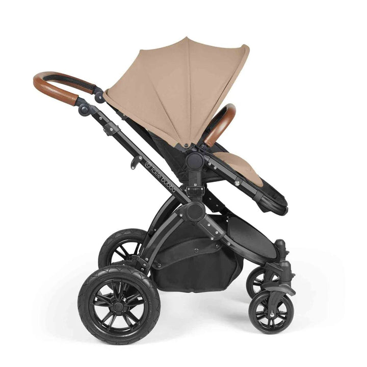 Ickle Bubba Travel Systems Stomp Luxe All-in-One Travel System With Isofix Base (Cirrus) - Black / Desert / Tan