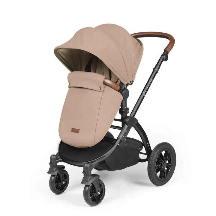 Ickle Bubba Travel Systems Stomp Luxe All-in-One Travel System With Isofix Base (Cirrus) - Black / Desert / Tan