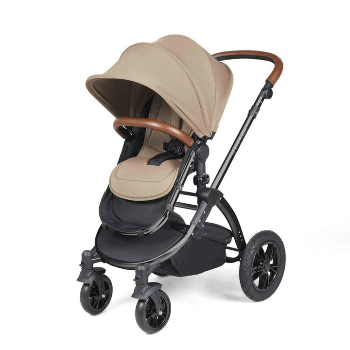 Ickle Bubba Travel Systems Stomp Luxe All-in-One Travel System With Isofix Base (Cirrus) - Black / Desert / Tan