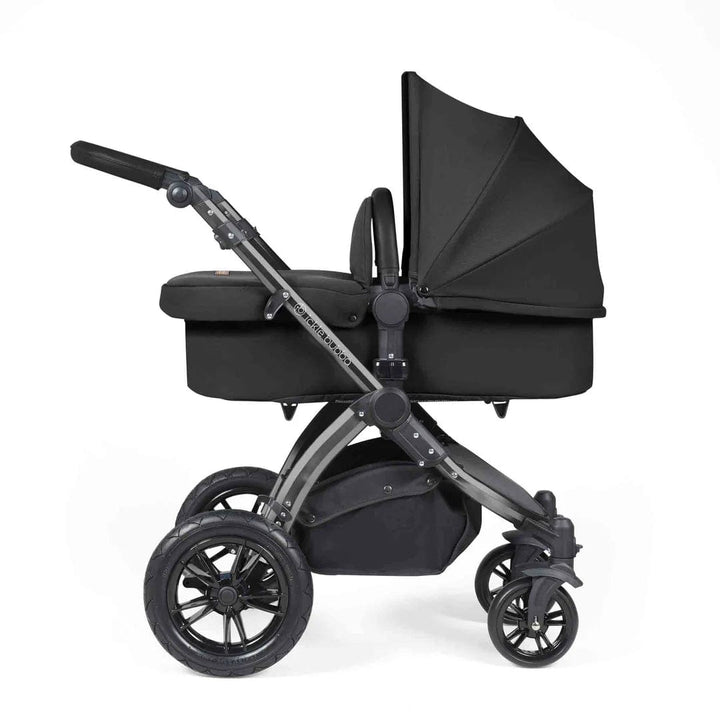 Ickle Bubba Travel Systems Stomp Luxe All-in-One Travel System With Isofix Base (Cirrus) - Black / Midnight / Black