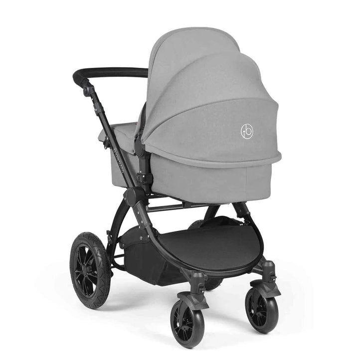 Ickle Bubba Travel Systems Stomp Luxe All-in-One Travel System With Isofix Base (Cirrus) - Black / Pearl Grey / Black