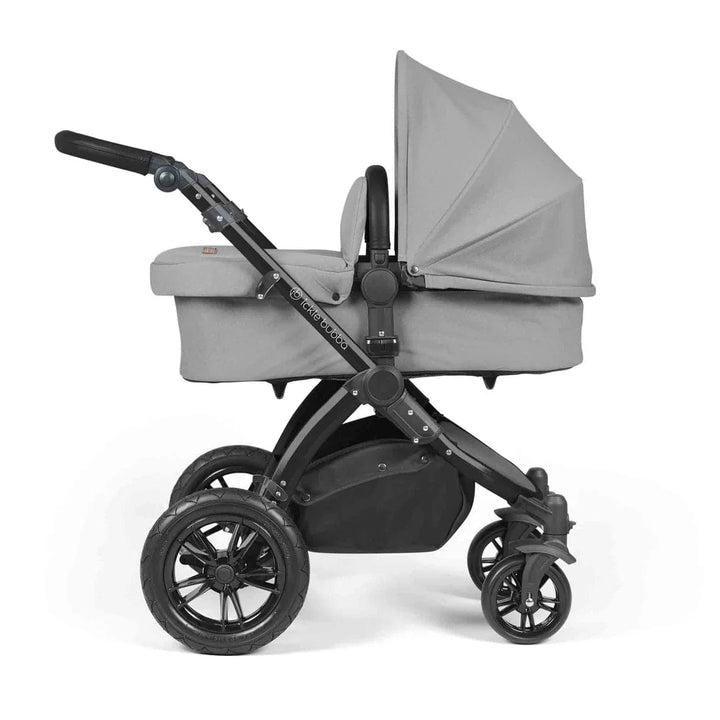 Ickle Bubba Travel Systems Stomp Luxe All-in-One Travel System With Isofix Base (Cirrus) - Black / Pearl Grey / Black