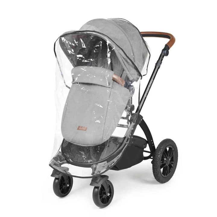 Ickle Bubba Travel Systems Stomp Luxe All-in-One Travel System With Isofix Base (Cirrus) - Black / Pearl Grey / Tan