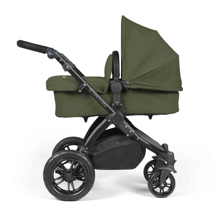 Ickle Bubba Travel Systems Stomp Luxe All-in-One Travel System With Isofix Base (Cirrus) - Black / Woodland / Black