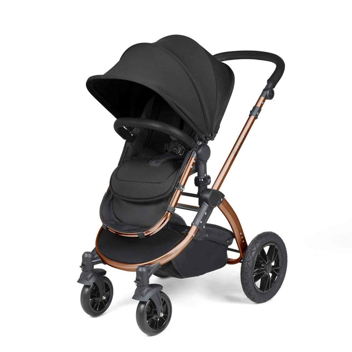 Ickle Bubba Travel Systems Stomp Luxe All-in-One Travel System With Isofix Base (Cirrus) - Bronze / Midnight / Black