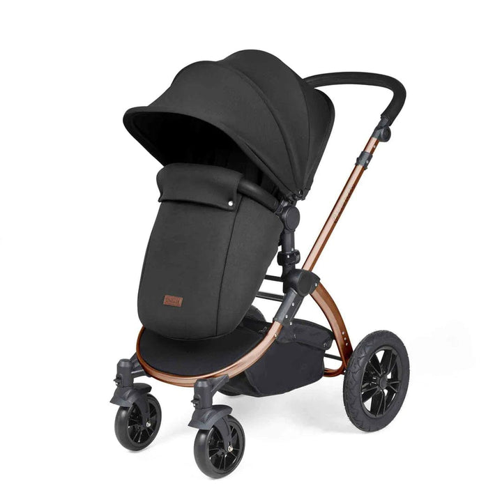 Ickle Bubba Travel Systems Stomp Luxe All-in-One Travel System With Isofix Base (Cirrus) - Bronze / Midnight / Black