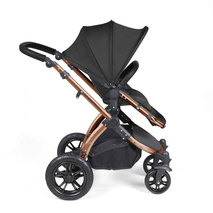 Ickle Bubba Travel Systems Stomp Luxe All-in-One Travel System With Isofix Base (Cirrus) - Bronze / Midnight / Black