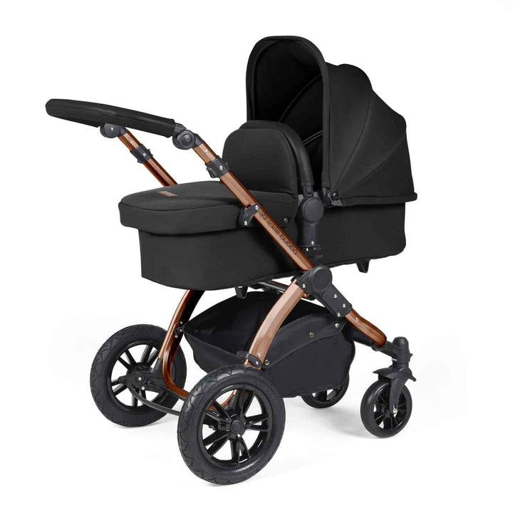 Ickle Bubba Travel Systems Stomp Luxe All-in-One Travel System With Isofix Base (Cirrus) - Bronze / Midnight / Black