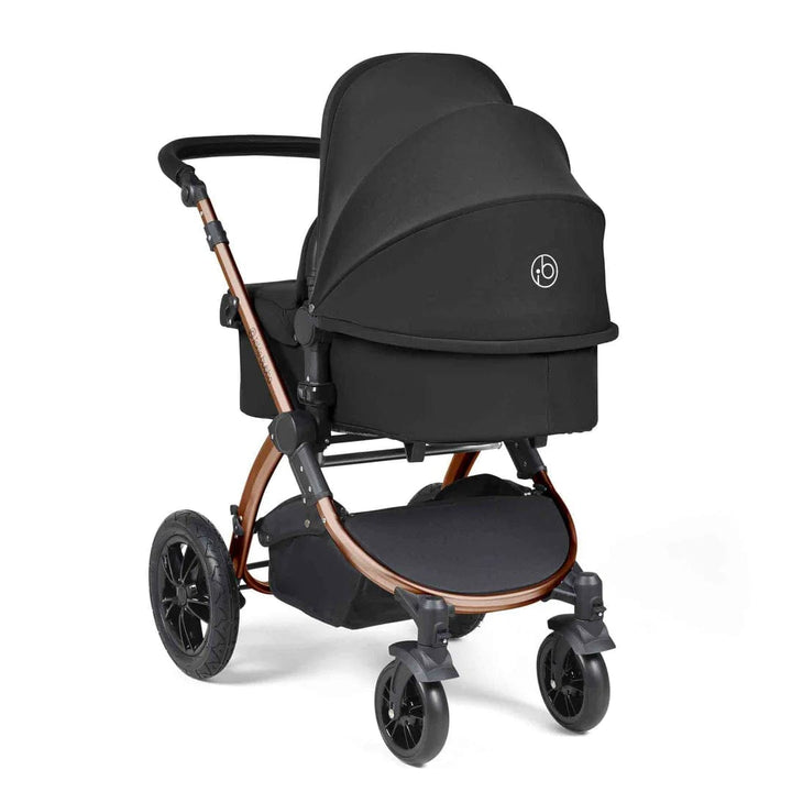 Ickle Bubba Travel Systems Stomp Luxe All-in-One Travel System With Isofix Base (Cirrus) - Bronze / Midnight / Black